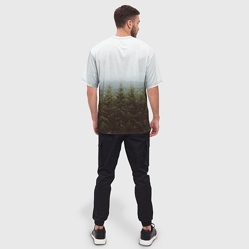 Мужская футболка оверсайз Бесконечный лес / 3D-принт – фото 4