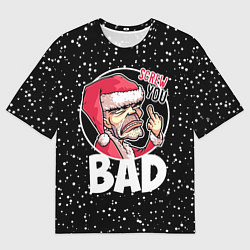 Мужская футболка оверсайз Bad Santa Screw you