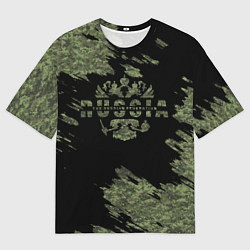 Футболка оверсайз мужская Пиксельный камуфляж Russian Federation, цвет: 3D-принт