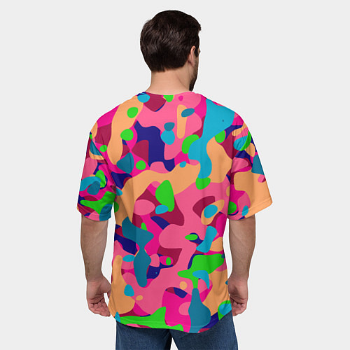 Мужская футболка оверсайз Абстракция в психоделических цветах / 3D-принт – фото 4