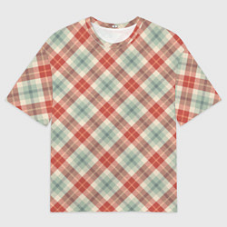 Футболка оверсайз мужская Салатовый узор в клетку, цвет: 3D-принт