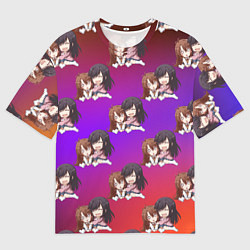 Мужская футболка оверсайз Комари и Хотару - Деревенская глубинка