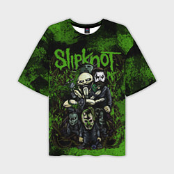 Футболка оверсайз мужская Slipknot green art, цвет: 3D-принт