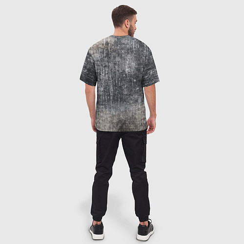 Мужская футболка оверсайз Гантели на гранжевом фоне / 3D-принт – фото 4