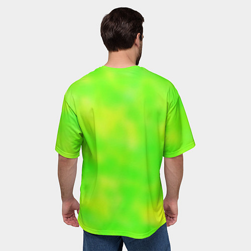 Мужская футболка оверсайз Цвет сочное яблоко / 3D-принт – фото 4