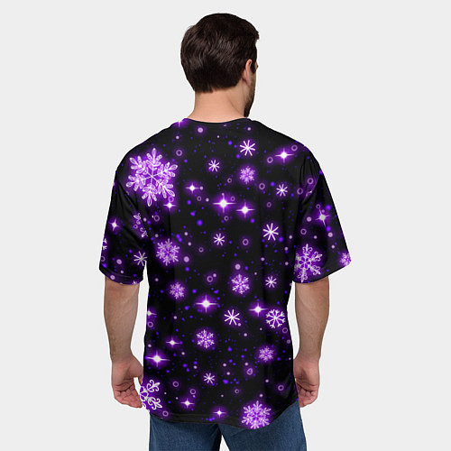 Мужская футболка оверсайз Новый 2023 год в неоне / 3D-принт – фото 4