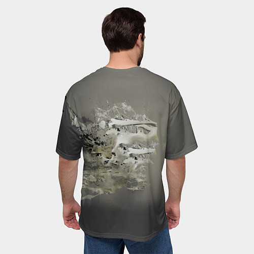 Мужская футболка оверсайз Vanguard skull - destroyed / 3D-принт – фото 4