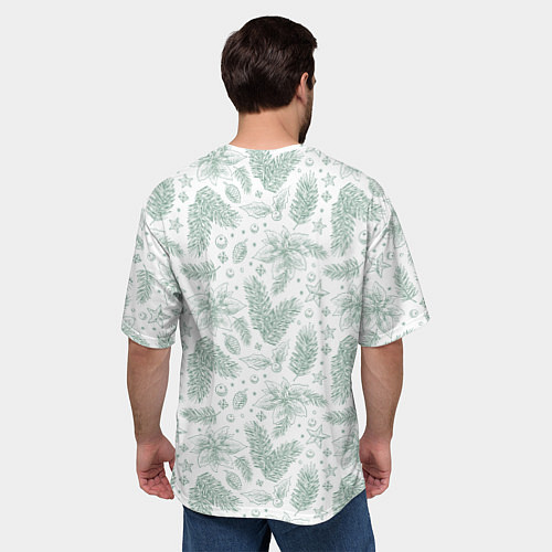 Мужская футболка оверсайз Шишки и веточки - Новый год / 3D-принт – фото 4