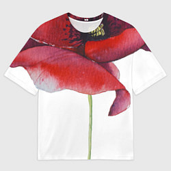 Футболка оверсайз мужская Цветок мак, цвет: 3D-принт