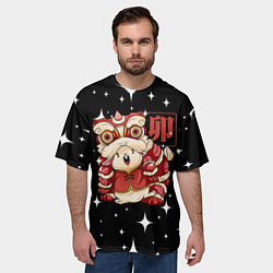 Футболка оверсайз мужская Китайский кролик 2023, цвет: 3D-принт — фото 2