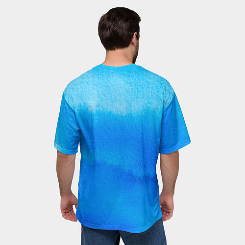 Мужская футболка оверсайз Водяной кролик символ 2023 / 3D-принт – фото 4