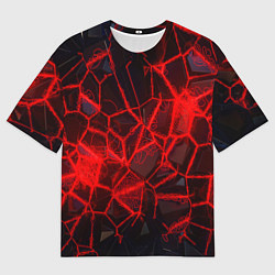 Футболка оверсайз мужская Кристаллы в красных нитях, цвет: 3D-принт