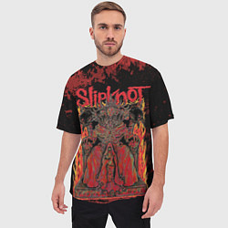 Футболка оверсайз мужская Slipknot black and red, цвет: 3D-принт — фото 2
