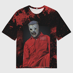 Мужская футболка оверсайз Slipknot red & black