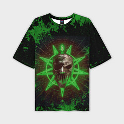 Мужская футболка оверсайз Slipknot green star