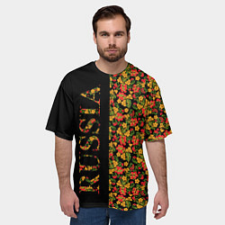 Футболка оверсайз мужская Хохлома-символ России, цвет: 3D-принт — фото 2