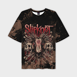 Мужская футболка оверсайз Slipknot skull