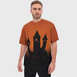 Футболка оверсайз мужская Halloween - замок ведьм, цвет: 3D-принт — фото 2