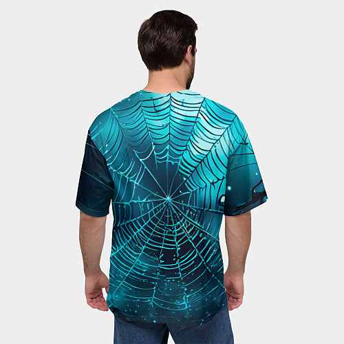 Мужская футболка оверсайз Halloween паутина / 3D-принт – фото 4