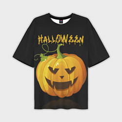 Мужская футболка оверсайз Halloween : тыква