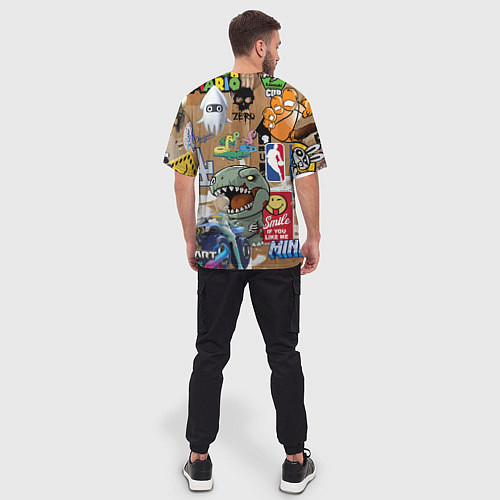 Мужская футболка оверсайз Gaming aesthetics - Art коллаж / 3D-принт – фото 4