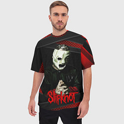 Футболка оверсайз мужская Slipknot black & red, цвет: 3D-принт — фото 2