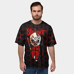 Футболка оверсайз мужская Slipknot объемные соты, цвет: 3D-принт — фото 2