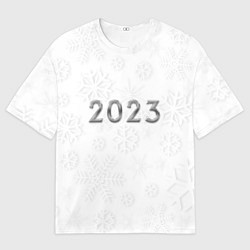 Футболка оверсайз мужская Новогодние снежинки 2023, цвет: 3D-принт