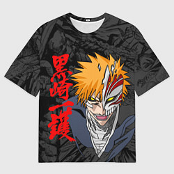 Мужская футболка оверсайз Блич - Ичиго Иероглифы