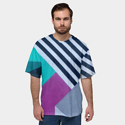 Футболка оверсайз мужская Разнообразные абстрактные паттерны, цвет: 3D-принт — фото 2