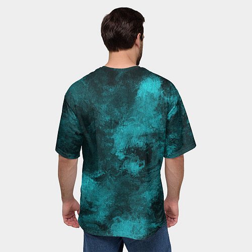 Мужская футболка оверсайз Малахитовая абстракция / 3D-принт – фото 4