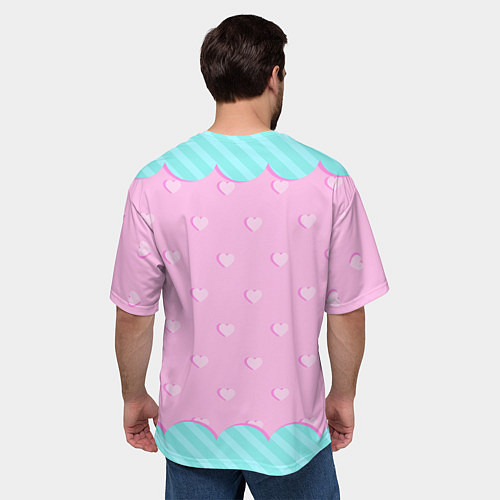 Мужская футболка оверсайз Милый зайчик с морковкой / 3D-принт – фото 4