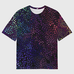 Мужская футболка оверсайз Цветные узоры из листьев
