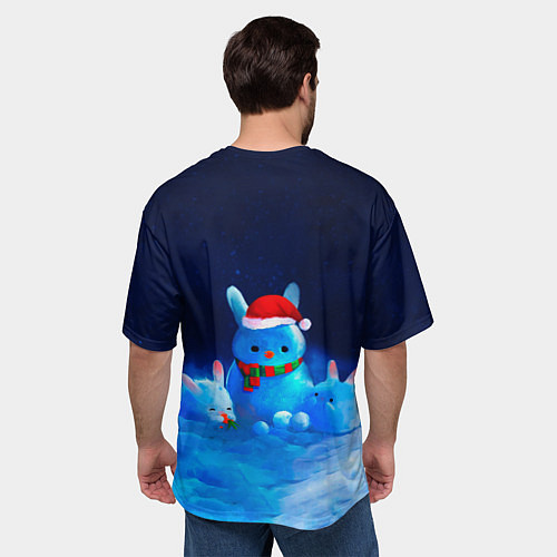 Мужская футболка оверсайз Северный кролик / 3D-принт – фото 4