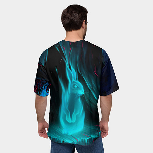 Мужская футболка оверсайз Дух кролика / 3D-принт – фото 4