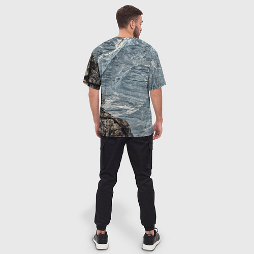 Мужская футболка оверсайз Море и гора / 3D-принт – фото 4