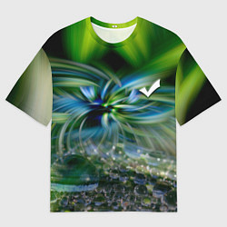 Футболка оверсайз мужская Манитные поля - абстракция, цвет: 3D-принт
