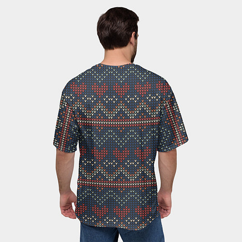 Мужская футболка оверсайз Большой белый кролик / 3D-принт – фото 4