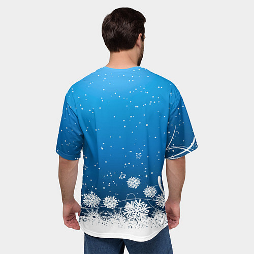 Мужская футболка оверсайз Белый большой кролик / 3D-принт – фото 4