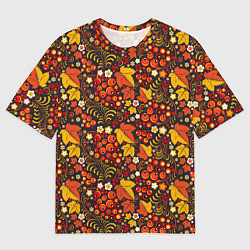 Футболка оверсайз мужская Хохлома-царица узоров, цвет: 3D-принт