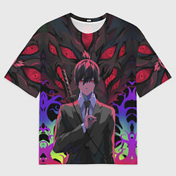 Футболка оверсайз мужская Аки Хаякава и демон лис, цвет: 3D-принт