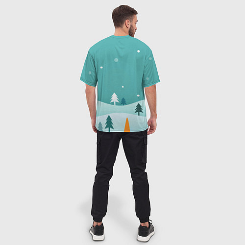 Мужская футболка оверсайз 2023 - новогоднее настроение / 3D-принт – фото 4