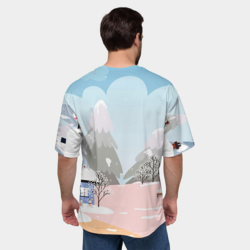 Мужская футболка оверсайз Счастья в новом году! / 3D-принт – фото 4