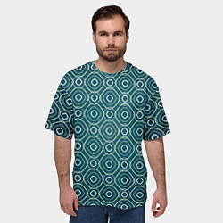 Футболка оверсайз мужская Светло-зелёная текстура, цвет: 3D-принт — фото 2