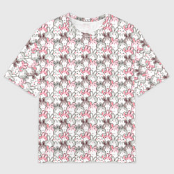 Футболка оверсайз мужская Маленький зайчики паттерн, цвет: 3D-принт