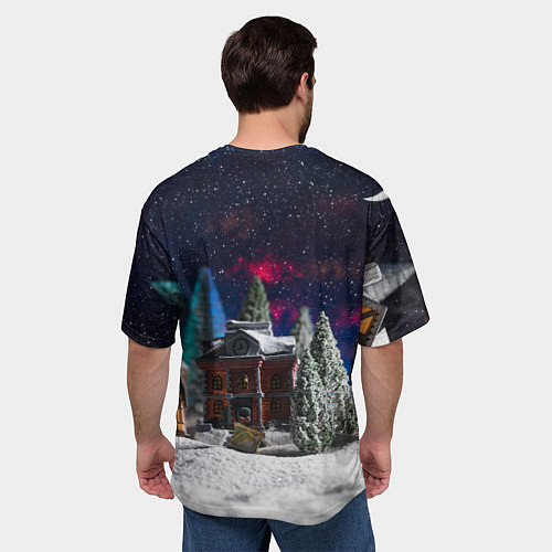 Мужская футболка оверсайз С новым годом - новогодняя ночь / 3D-принт – фото 4