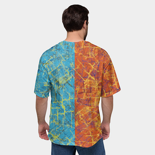 Мужская футболка оверсайз Огненный новогодний кролик / 3D-принт – фото 4