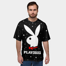 Футболка оверсайз мужская Кролик плей 2023, цвет: 3D-принт — фото 2
