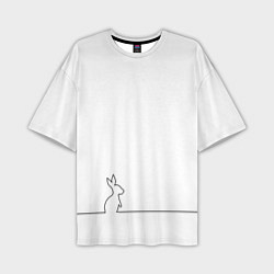Мужская футболка оверсайз Кролик минимализм