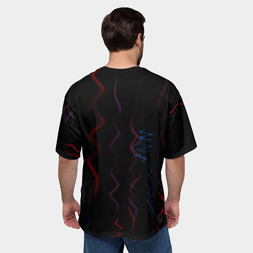Мужская футболка оверсайз Абстрактные спирали РНК / 3D-принт – фото 4